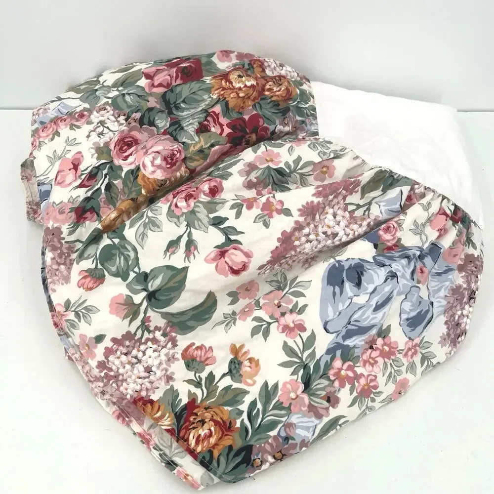 Ralph Lauren Allison bed skirt dust ruffle floral roses French country